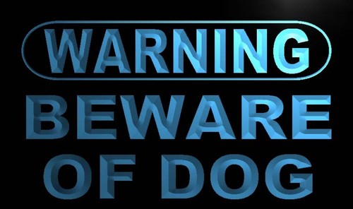 Warning Beware of Dog Neon Light Sign